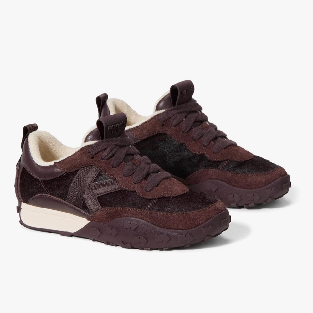 kate spade Burgundy and Cream K Runner Sneaker
